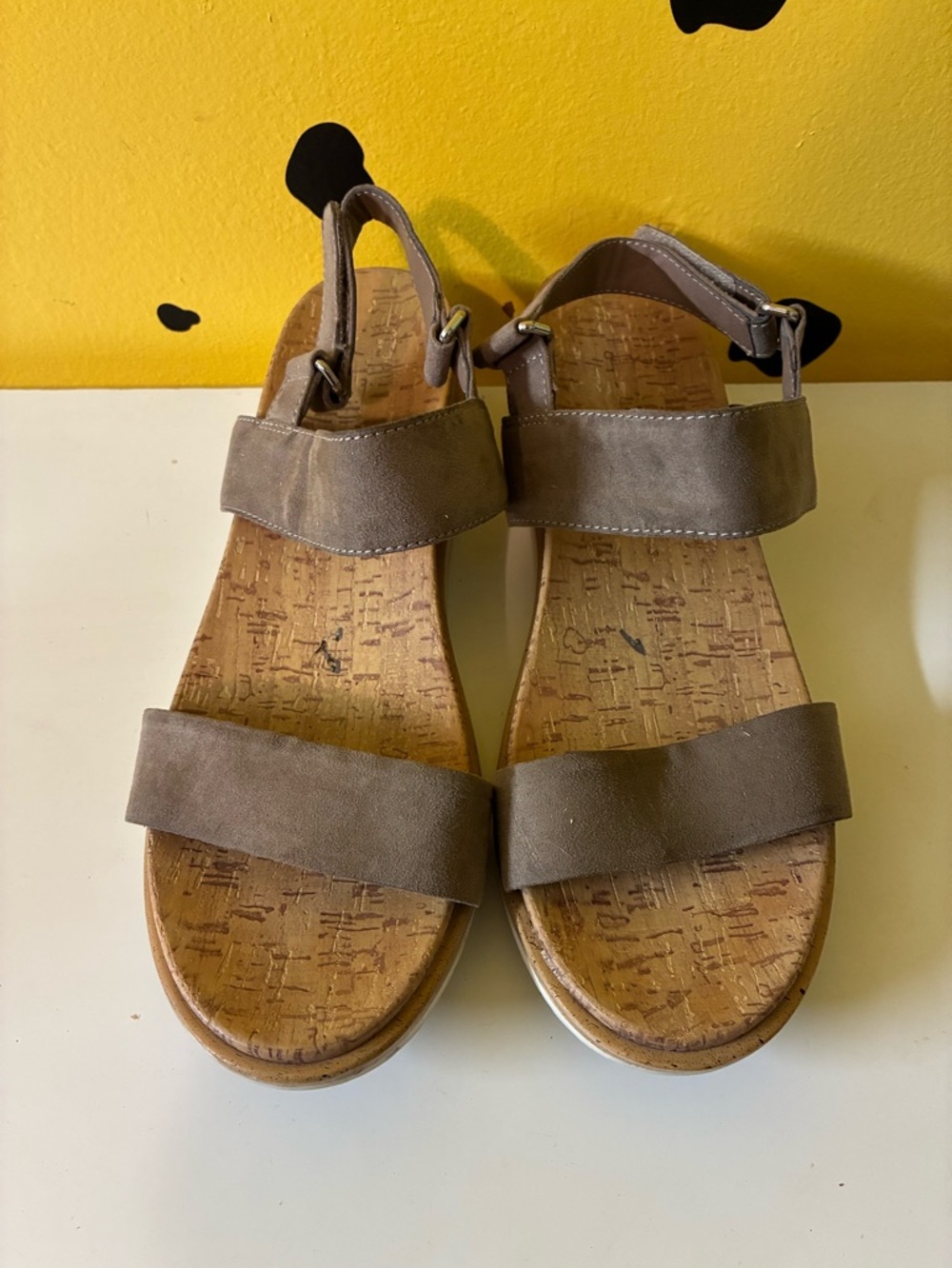 Women Brown Platform Sandals Size 10 Adjustable Strap Casual Comfort